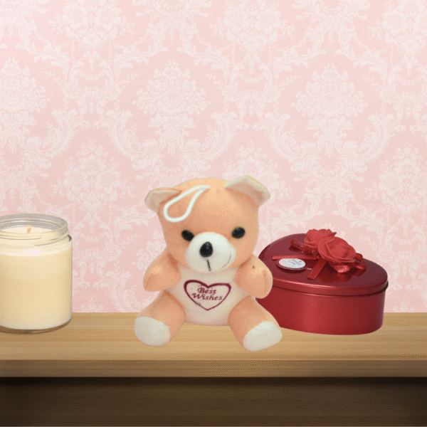 6-Inch Soft Teddy Bear - Peach Yellow Colour - Image 3